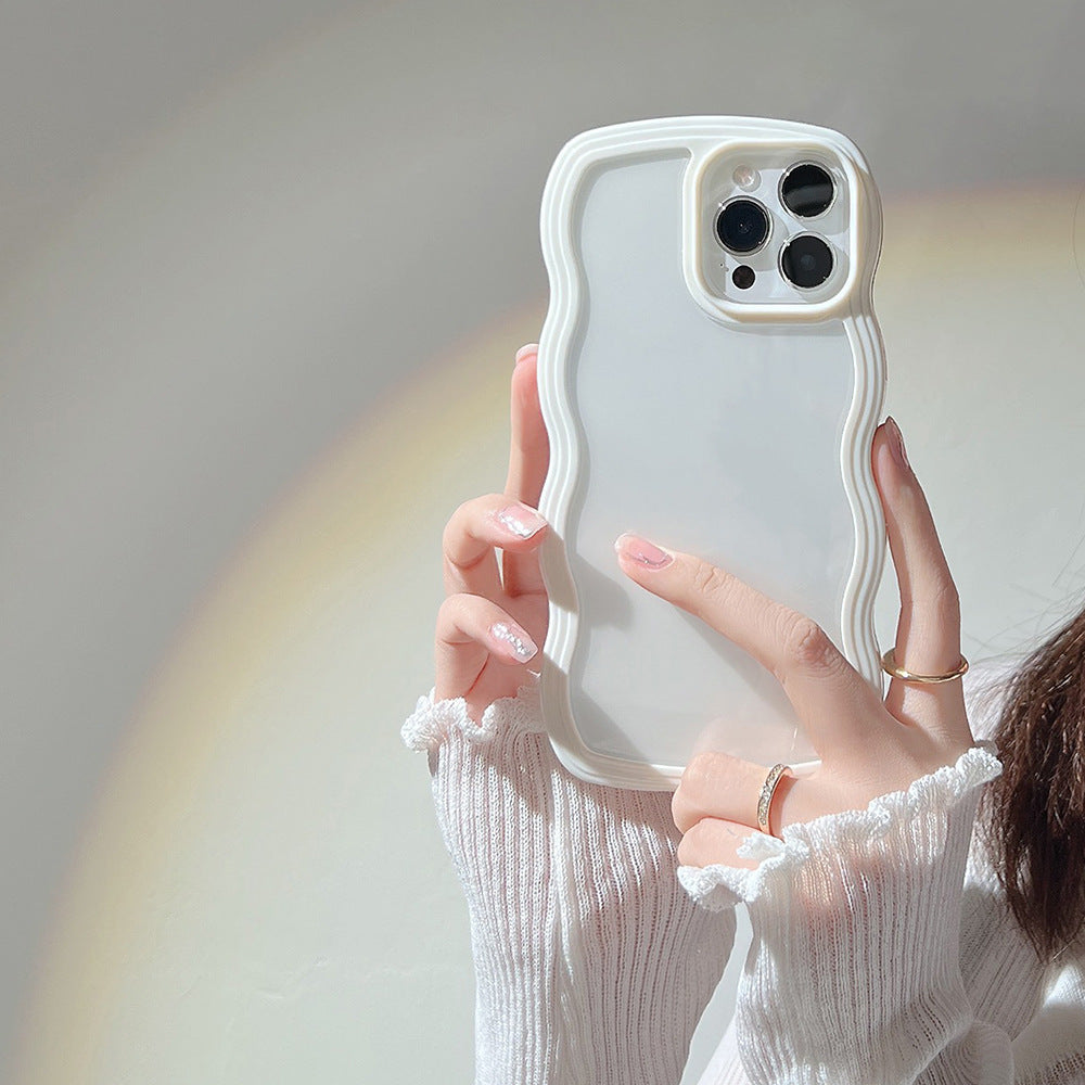 Wave Border Mobile Phone Case Solid Color Simple Candy Color SHANVY
