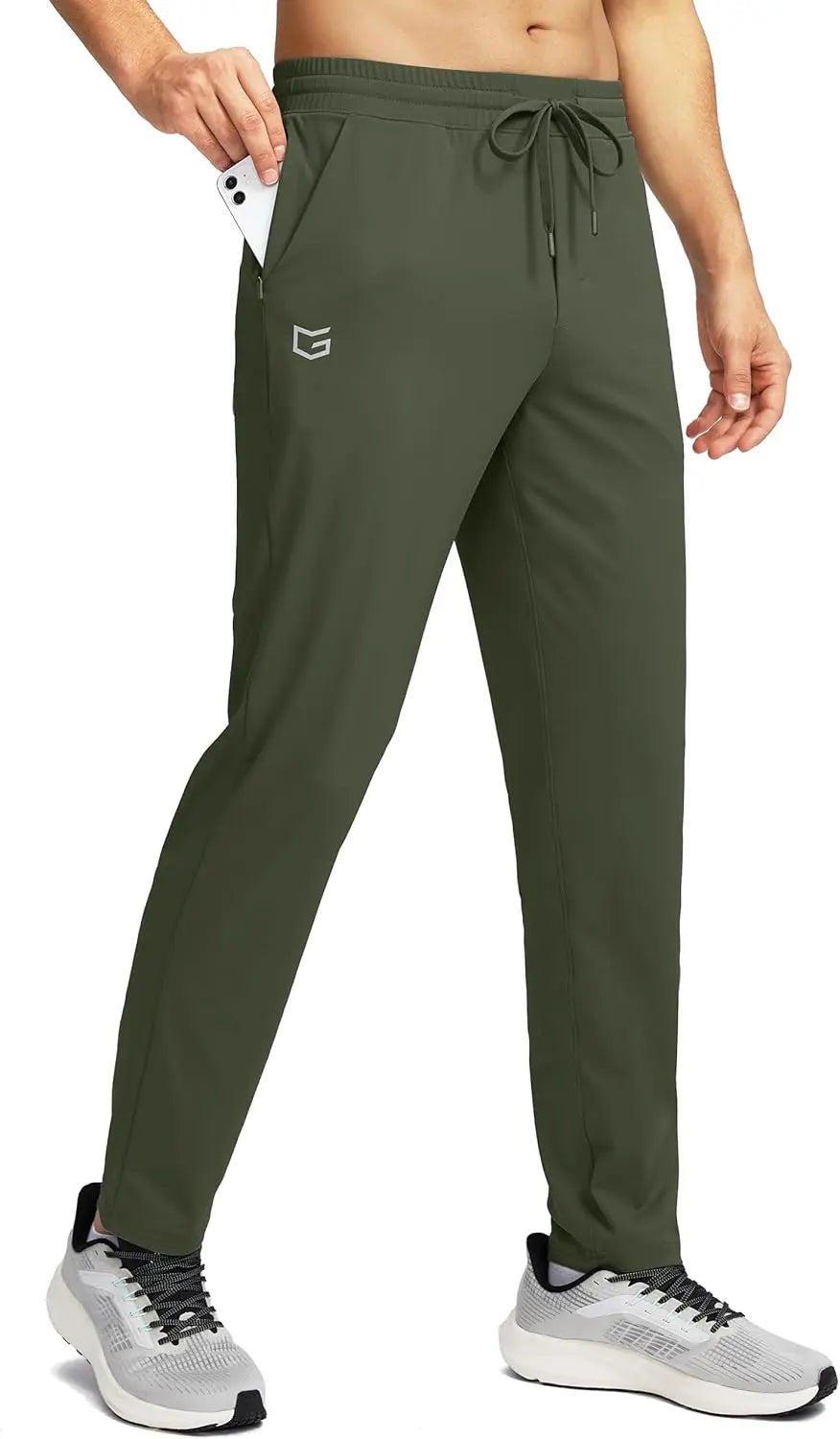 Mens Sweatpants Zipper Pockets Tapered Track Athletic Slim Fit Pants for Running, Exercise, Workout SHANVY