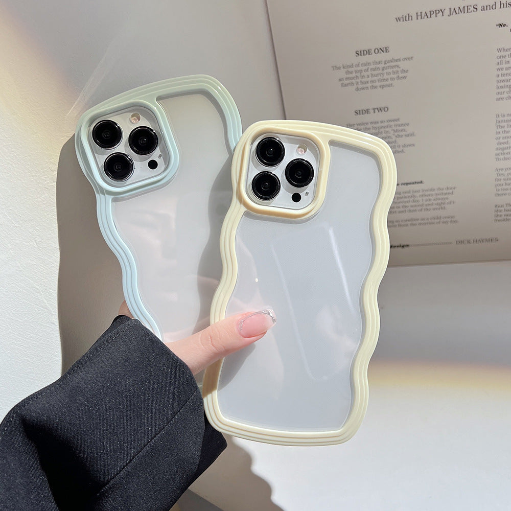 Wave Border Mobile Phone Case Solid Color Simple Candy Color SHANVY