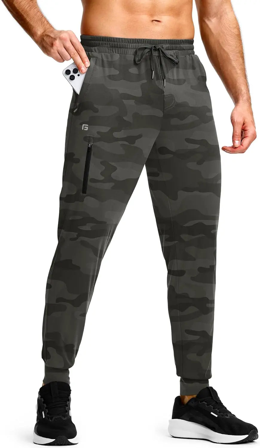 Men's Athletic Joggers with Zipper Pockets Gym Jogging Workout Pants for Men SHANVY