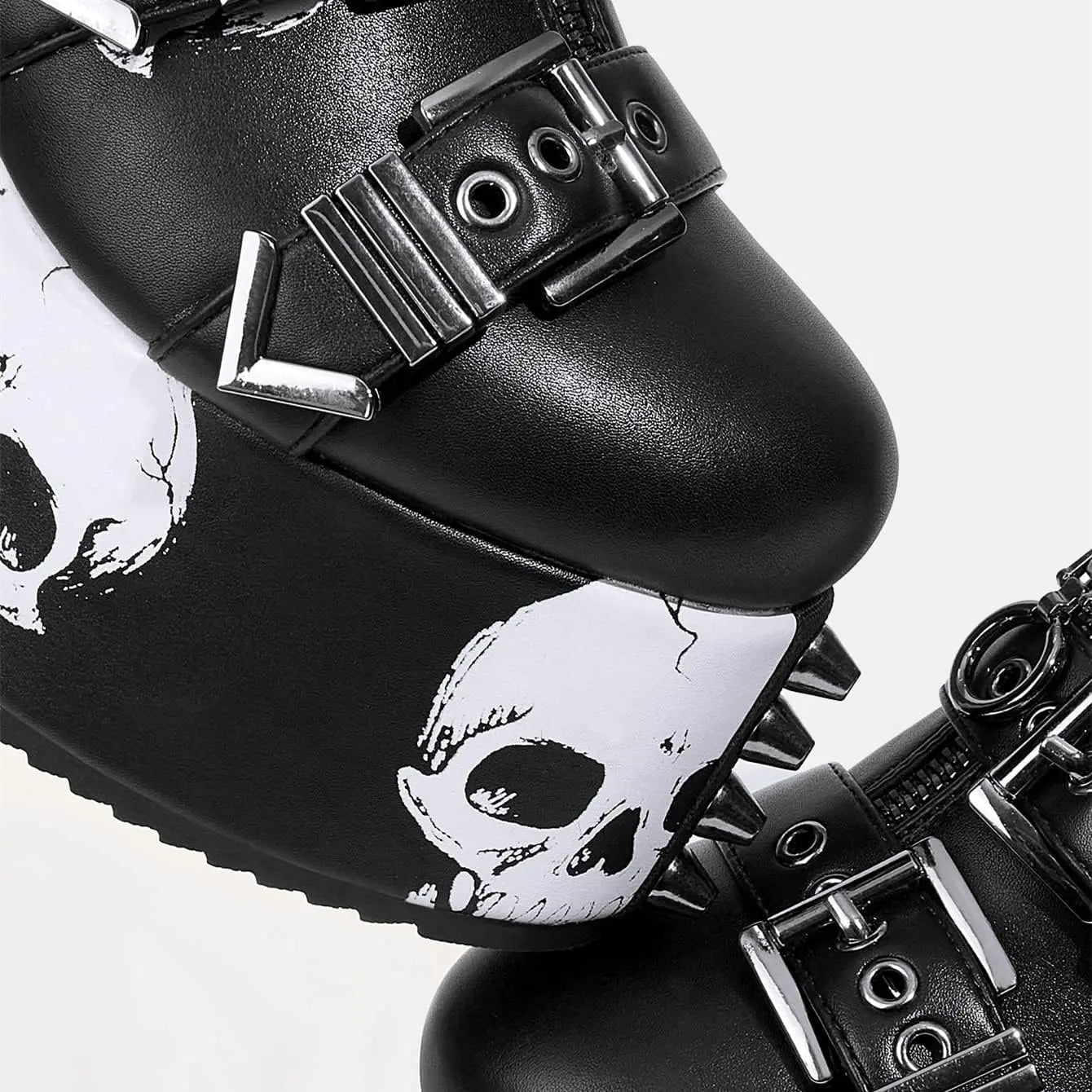 Women's Skull Design Silver Spiked SHANVY
