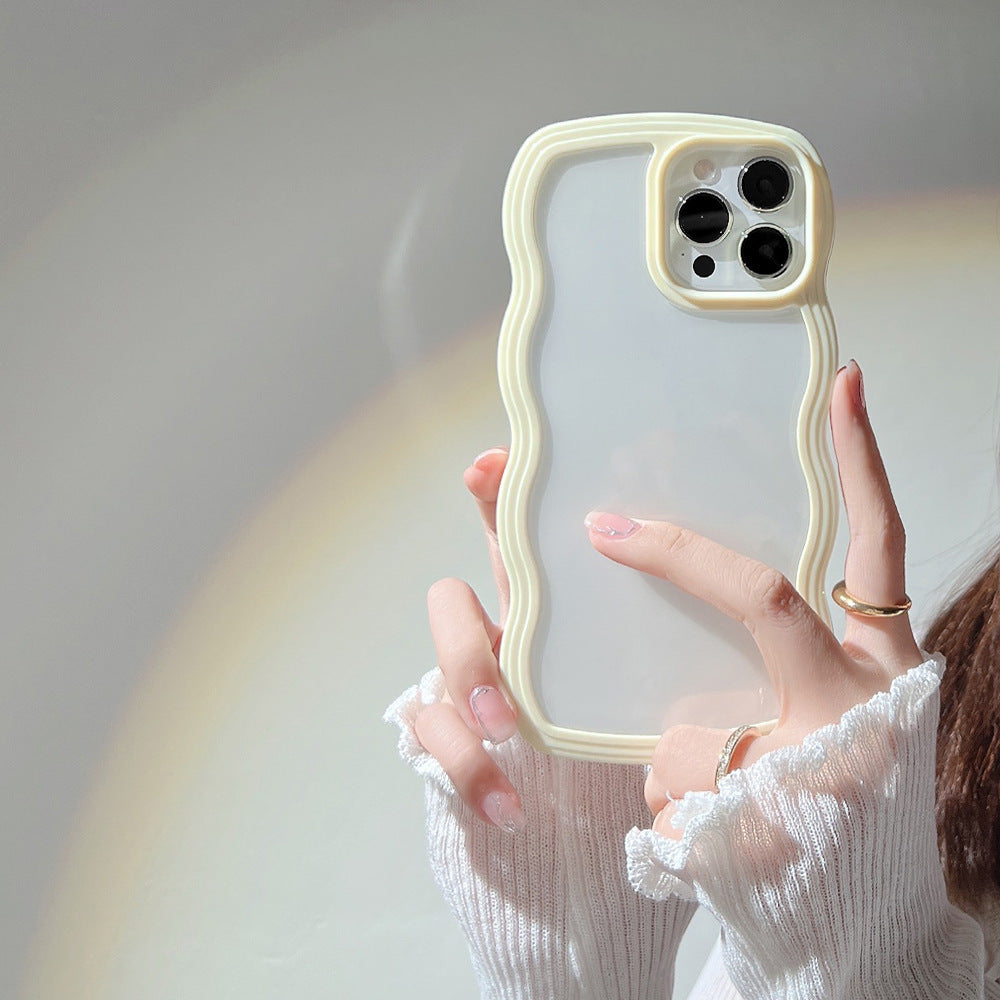 Wave Border Mobile Phone Case Solid Color Simple Candy Color SHANVY