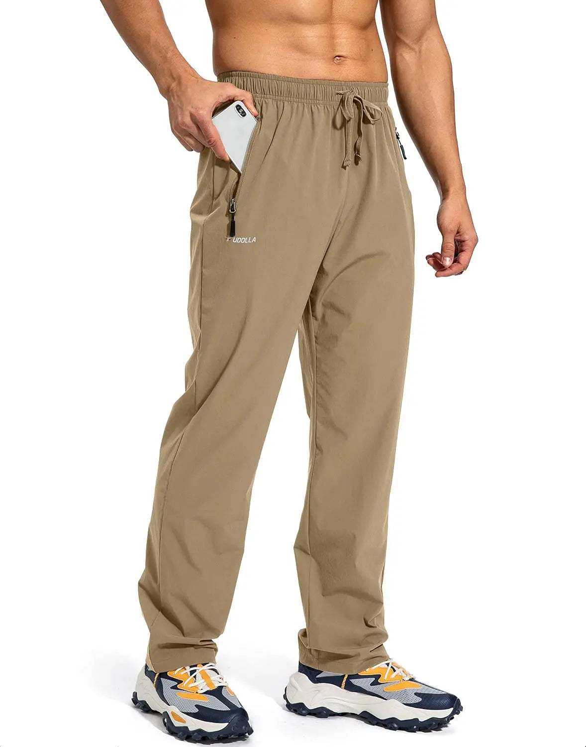 Pudolla Men's Workout Athletic Pants Elastic SHANVY