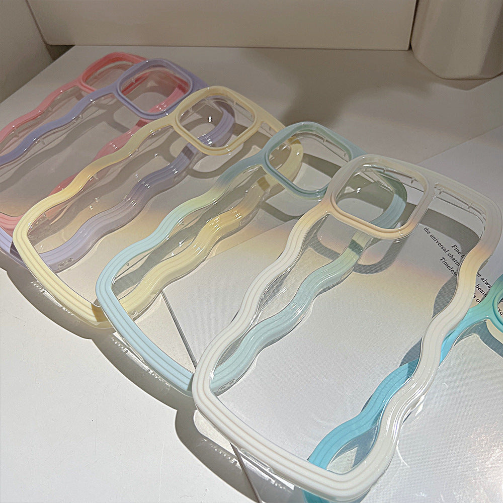 Wave Border Mobile Phone Case Solid Color Simple Candy Color SHANVY