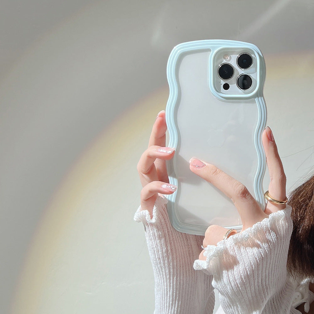 Wave Border Mobile Phone Case Solid Color Simple Candy Color SHANVY
