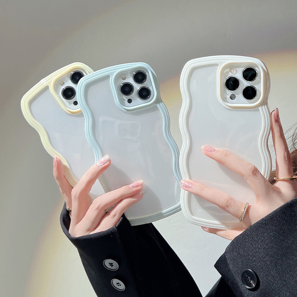 Wave Border Mobile Phone Case Solid Color Simple Candy Color SHANVY