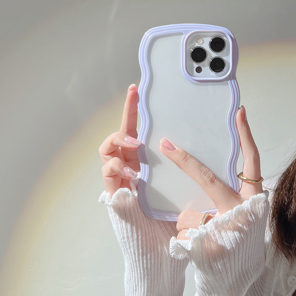 Wave Border Mobile Phone Case Solid Color Simple Candy Color SHANVY
