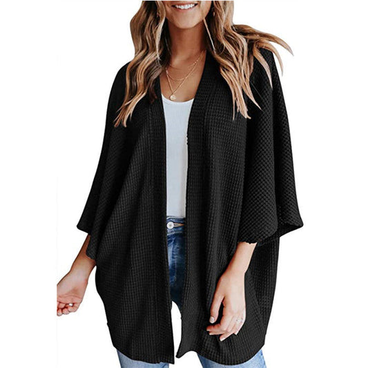 Bat Sleeve Waffle Gerson Women's Cardigan SHANVY