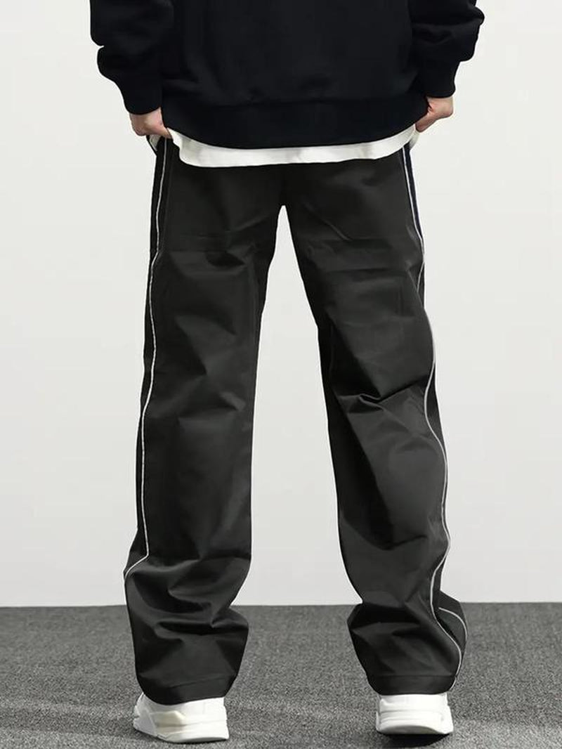 Men's Letter Patched Drawstring Waist Pants,  