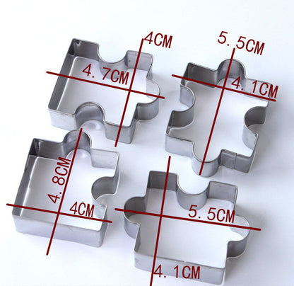 Baking Tools 4-Piece Stainless Steel Cake Biscuit Mold SHANVY