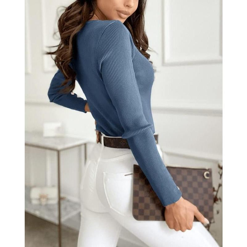  Womens Sexy Long Sleeve Sweater 