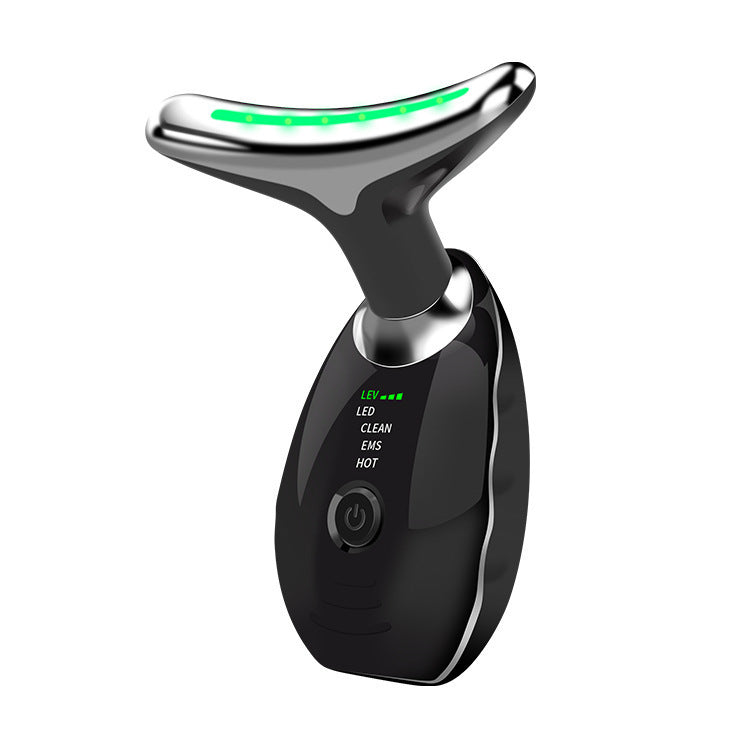 Neck Face Beauty Device Colorful LED Photon Therapy Skin Tighten Reduce Double Chin Anti Wrinkle Remove Lifting Massager SHANVY