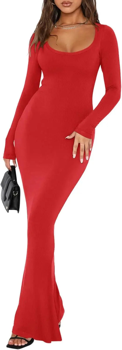WomensSexy Square Neck Long Sleeve tummy control SHANVY