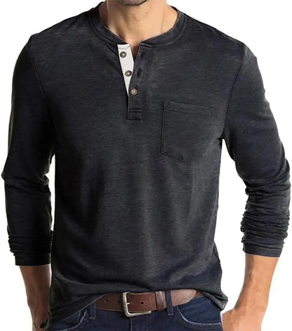Casual Short Sleeve Henley Shirts Fashion Button T Shirts with Pocket Olidarua
