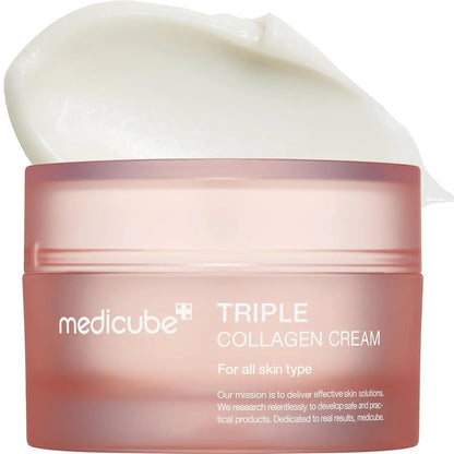 Triple Collagen Cream - Hydrating & Firming Moisturizer with Hyaluronic Acid, Premium Elastin, Shea Butter - Wrinkle Care & Boosts Elasticity - Korean Skincare, 1.69 oz SHANVY