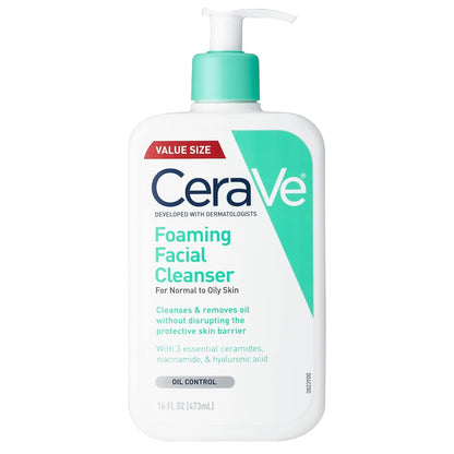Facial Cleanser | Daily Face Wash for Oily Skin with Hyaluronic Acid, Ceramides, and Niacinamide| Fragrance Free | 16 Fluid Ounce SHANVY