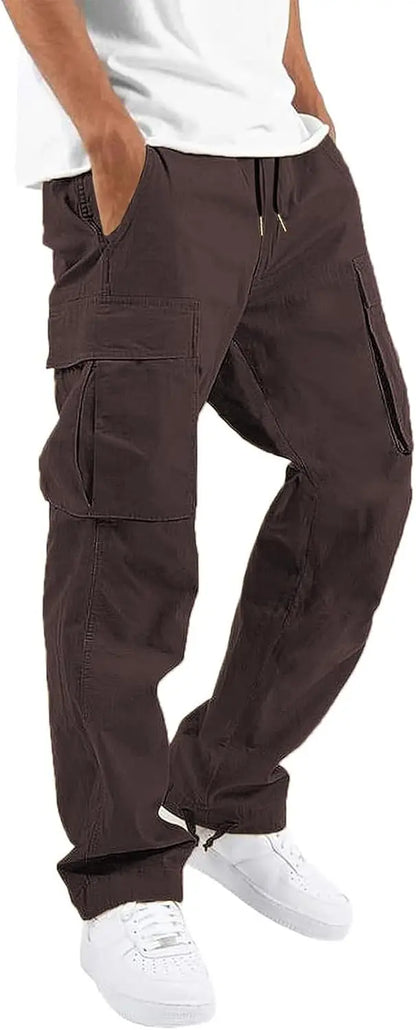 Mens Cargo Pants Casual Hiking Pants Joggers Athletic Pants Cotton Loose Straight Sweatpants for Men SHANVY