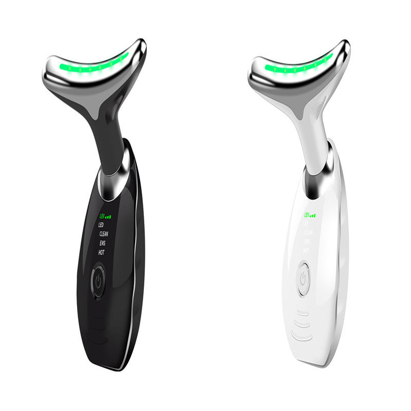 Neck Face Beauty Device Colorful LED Photon Therapy Skin Tighten Reduce Double Chin Anti Wrinkle Remove Lifting Massager SHANVY