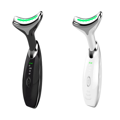 Neck Face Beauty Device Colorful LED Photon Therapy Skin Tighten Reduce Double Chin Anti Wrinkle Remove Lifting Massager SHANVY