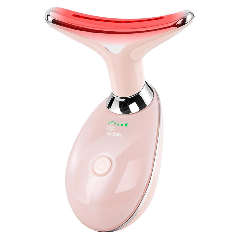 Neck Face Beauty Device Colorful LED Photon Therapy Skin Tighten Reduce Double Chin Anti Wrinkle Remove Lifting Massager SHANVY