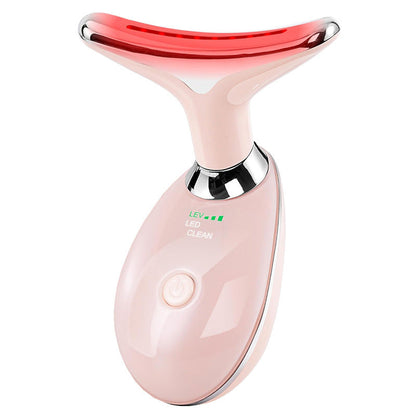 Neck Face Beauty Device Colorful LED Photon Therapy Skin Tighten Reduce Double Chin Anti Wrinkle Remove Lifting Massager SHANVY