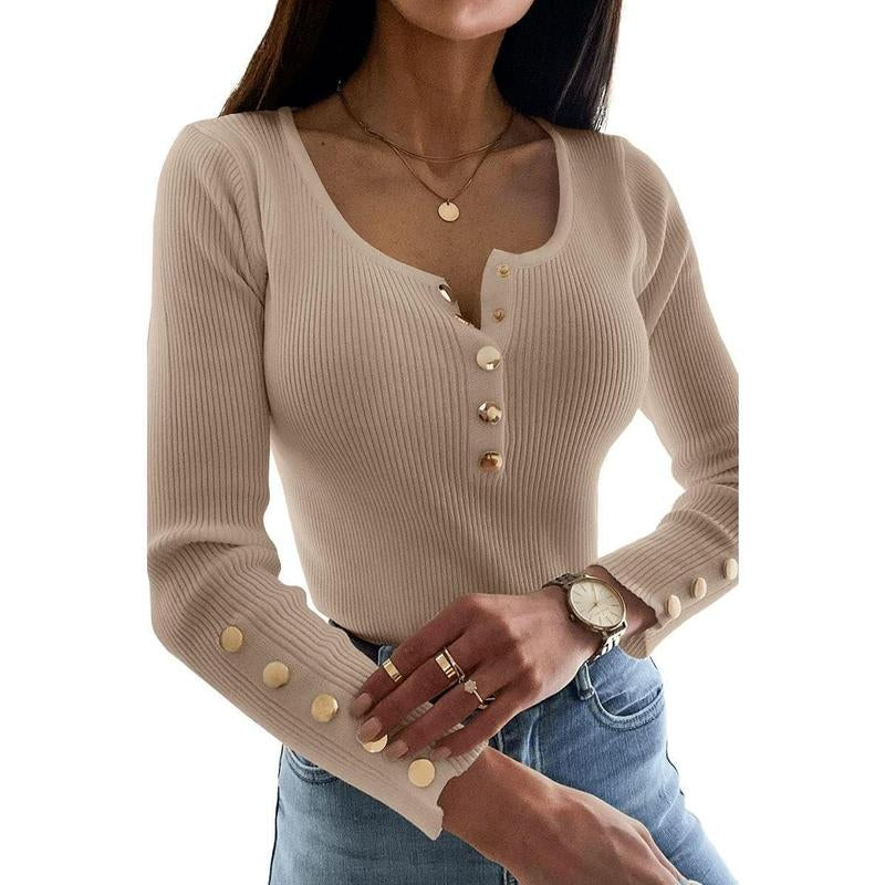  Womens Sexy Long Sleeve Sweater 