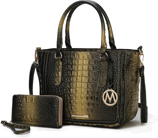 Bag for Women’s Crocodile Embossed Vegan leather Crossbody Tote Handbag Top-Handle Purse by Mia k SHANVY