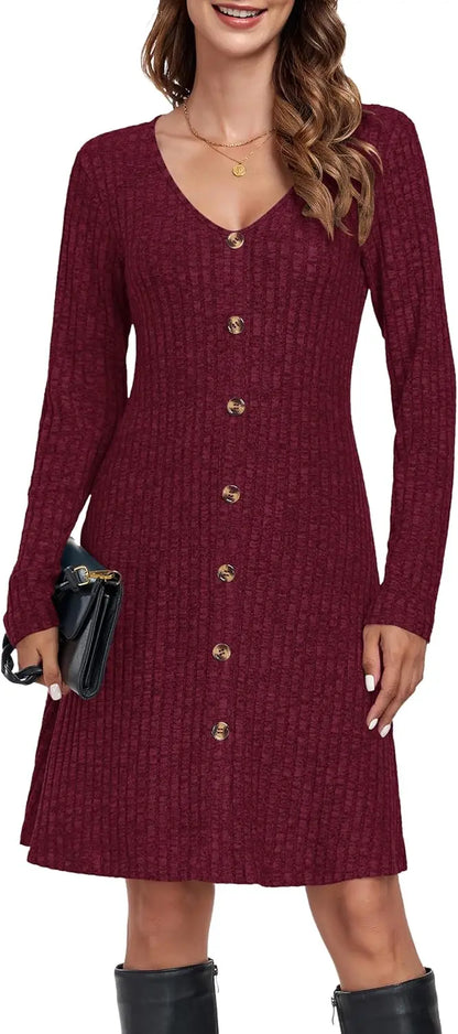 Women V Neck Long Sleeve Fall SHANVY