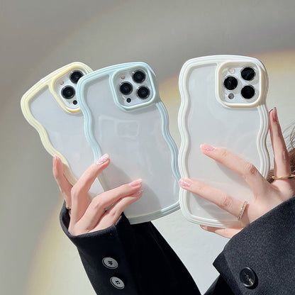 Wave Border Mobile Phone Case Solid Color Simple Candy Color SHANVY